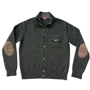 VTG Martin Dingman Italian Wool Cardigan Sz M Marled Green Rare Quiet Luxury